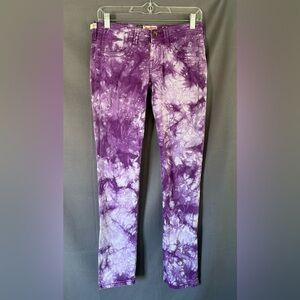 NWOT Akoo brand size 26 purple tie dye jeans